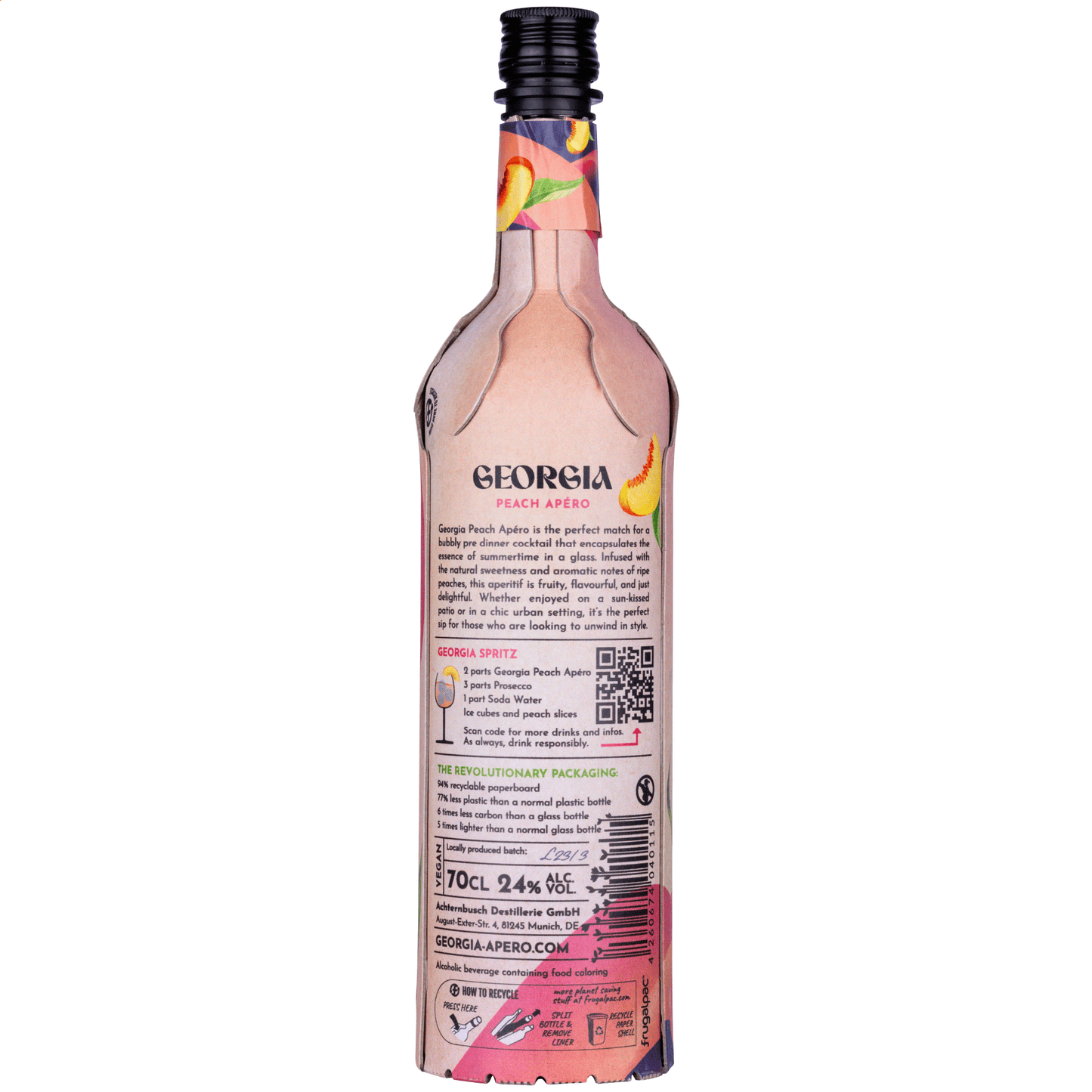GEORGIA PEACH APÉRO | 70cl | 24% Vol. | a delightful drink with a peachy twist for your Spritz | Pfirsich Aperitif